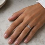 ANEL DE PRATA SOLITARIO 6 MM ZIRCONE