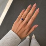 ANEL DE PRATA SOLITARIO 6 MM NANO SAFIRA