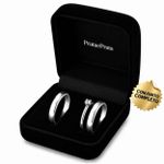 PAR DE ALIANÇAS MEIA CANA 3 MM PRATA 925 + ANEL SOLITÁRIO ZIRCÔNIA 3,5 MM + ESTOJO DE VELUDO