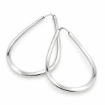 ARGOLA DE PRATA GOTA FIO QUADRADO 30 X 20 MM
