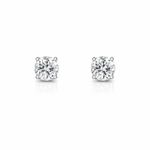 BRINCO DE PRATA SOLITÁRIO REDONDO COM ZIRCONE DE 5 MM CRAVEJADO