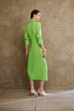VESTIDO PREGAS GOLA ALTA