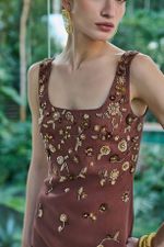 VESTIDO DECOTE QUADRADO BORDADO