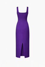 VESTIDO MIDI DECOTE QUADRADO BORDADO