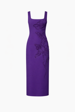 VESTIDO MIDI DECOTE QUADRADO BORDADO