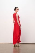 VESTIDO MIDI ASSIMETRICO DRAPE