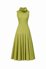 VESTIDO RECORTES GOLA ROLE