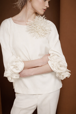 BLUSA MANGA FLORES