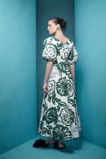 VESTIDO MIDI MANGA FRANZIDA