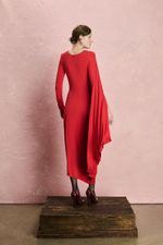 VESTIDO MIDI FRANZIDO MANGA KAFTAN