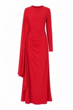 VESTIDO MIDI FRANZIDO MANGA KAFTAN