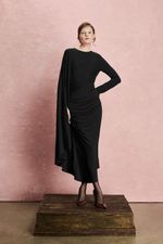 VESTIDO MIDI FRANZIDO MANGA KAFTAN