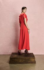 VESTIDO MIDI DECOTE JABOT