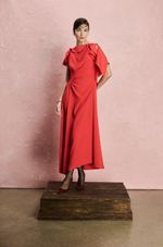VESTIDO MIDI DECOTE JABOT