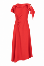 VESTIDO MIDI DECOTE JABOT