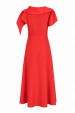 VESTIDO MIDI DECOTE JABOT