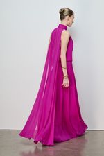 VESTIDO GOLA DRAPEADA CAPA