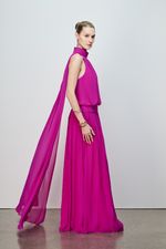 VESTIDO GOLA DRAPEADA CAPA