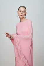 VESTIDO OMBRO SÓ  BARRADO BORDADO