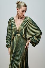 VESTIDO DECOTE V PLISSADO