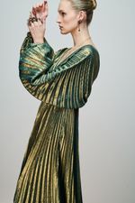 VESTIDO DECOTE V PLISSADO