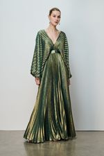 VESTIDO DECOTE V PLISSADO