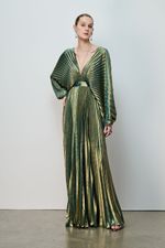 VESTIDO DECOTE V PLISSADO