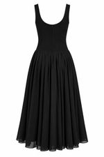VESTIDO CORPO BAIXO SAIA PREGAS