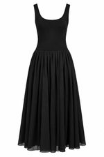 VESTIDO CORPO BAIXO SAIA PREGAS