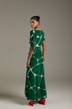 VESTIDO MIDI DECOTE JABOT