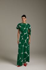 VESTIDO MIDI DECOTE JABOT