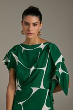 VESTIDO MIDI DECOTE JABOT