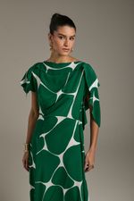VESTIDO MIDI DECOTE JABOT