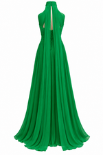 VESTIDO LONGO DRAPEADO FRENTE UNICA