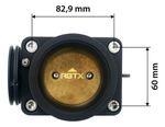 CORPO BORBOLETA QUADRADO 65MM COM SUPORTE CABO ACELERADOR-0112