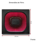 FILTRO AR ESPORTIVO INBOX DODGE RAM 2500 5.I 330CV TURBO DIESEL 2003 ATÉ 2009 E SIMILARES VERMELHO-062