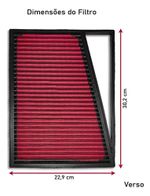 FILTRO AR ESPORTIVO INBOX FIAT ARGO 1.0 FLEX FIREFLY 2017 EM DIANTE E SIMILARES VERMELHO-062