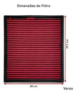 FILTRO AR ESPORTIVO INBOX FIAT ARGO 1.8 E-TORQ 2017 EM DIANTE E SIMILARES VERMELHO-062