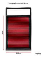 FILTRO AR ESPORTIVO INBOX FIAT BRAVO 1.8 ETORQ 2010 ATÉ 2017 E SIMILARES VERMELHO-062