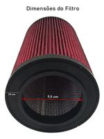 FILTRO AR ESPORTIVO INBOX FIAT BRAVO T-JET 1.4 152CV 2011 ATÉ 2017 VERMELHO-062