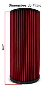 FILTRO AR ESPORTIVO INBOX FORD F250 3.9 16V CUMMINS ELETRÔNICO 203CV 2006 EM DIANTE E SIMILARES VERMELHO-062
