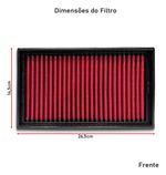 FILTRO AR ESPORTIVO INBOX FORD FOCUS 1.8 16V 2000 ATÉ 2003 E SIMILARES VERMELHO-062
