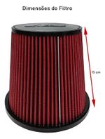 FILTRO AR ESPORTIVO INBOX FORD RANGER XL 3.0 V6 GASOLINA 1995 ATÉ 1997 E SIMILARES VERMELHO-062