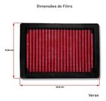 FILTRO AR ESPORTIVO INBOX GM ONIX 1.4 2012 EM DIANTE E SIMILARES VERMELHO-062