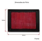 FILTRO AR ESPORTIVO INBOX GM ONIX 1.4 2012 EM DIANTE E SIMILARES VERMELHO-062
