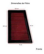 FILTRO AR ESPORTIVO INBOX GM ONIX LT 1.0 3C TURBO 2019 EM DIANTE E SIMILARES VERMELHO-062