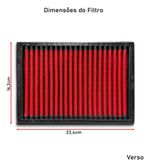FILTRO AR ESPORTIVO INBOX GM TRACKER LT 1.4 16V 153CV TURBO FLEX E SIMILARES VERMELHO-062