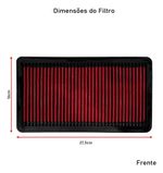 FILTRO AR ESPORTIVO INBOX HONDA CIVIC SI 16V 192CV 2007 ATÉ 2011 VERMELHO-062