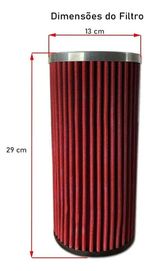 FILTRO AR ESPORTIVO INBOX LAND ROVER DISCOVERY I 2.5 DIESEL 137CV 1989 EM DIANTE E SIMILARES VERMELHO-062