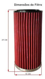 FILTRO AR ESPORTIVO INBOX LAND ROVER DISCOVERY I 2.5 DIESEL 137CV 1989 EM DIANTE E SIMILARES VERMELHO-062